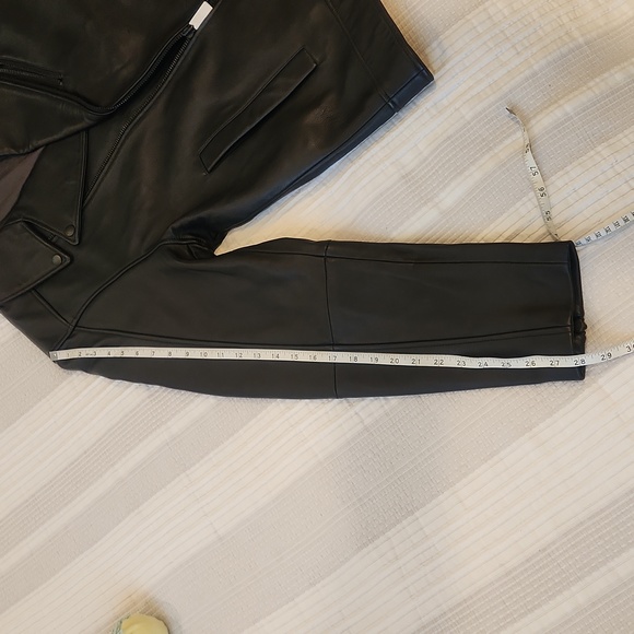 Ted Baker Carve Leather Biker Jacket in black Ted's size 6- US XXL new no tag - Picture 14 of 17